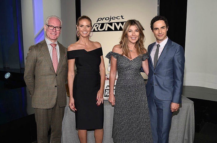 Tim Gunn, Heidi Klum, Nina Garcia, and Zac Posen celebrating Project Runway