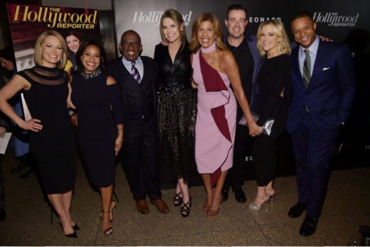 Dylan Dreyer, Sheinelle Jones; Al Roker; Savannah Guthrie, Hoda Kotb, Carson Daly, Megyn Kelly, and Craig Melvin