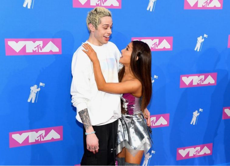 Pete Davidson and Ariana Grande attends the 2018 MTV Video Music Awards at Radio City Music Hall on August 20, 2018 in New York City