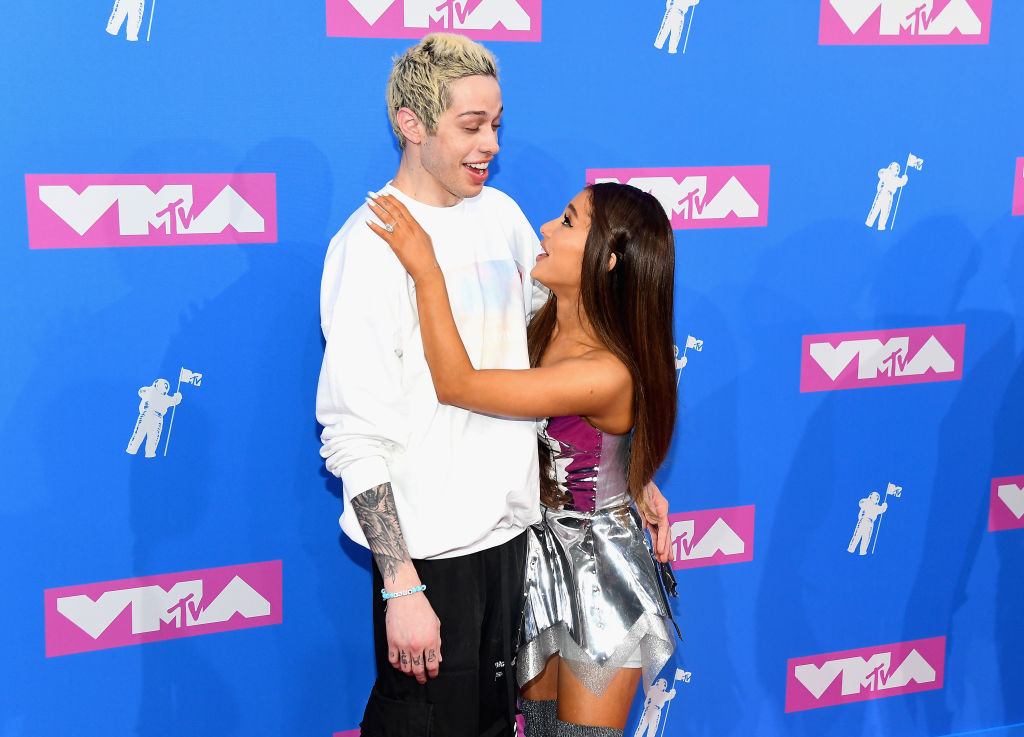 Pete Davidson and Ariana Grande attends the 2018 MTV Video Music Awards at Radio City Music Hall on August 20, 2018 in New York City