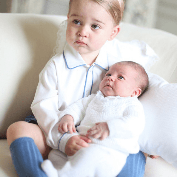Prince George with baby Princess Charlotte Prince George with baby Princess Charlotte