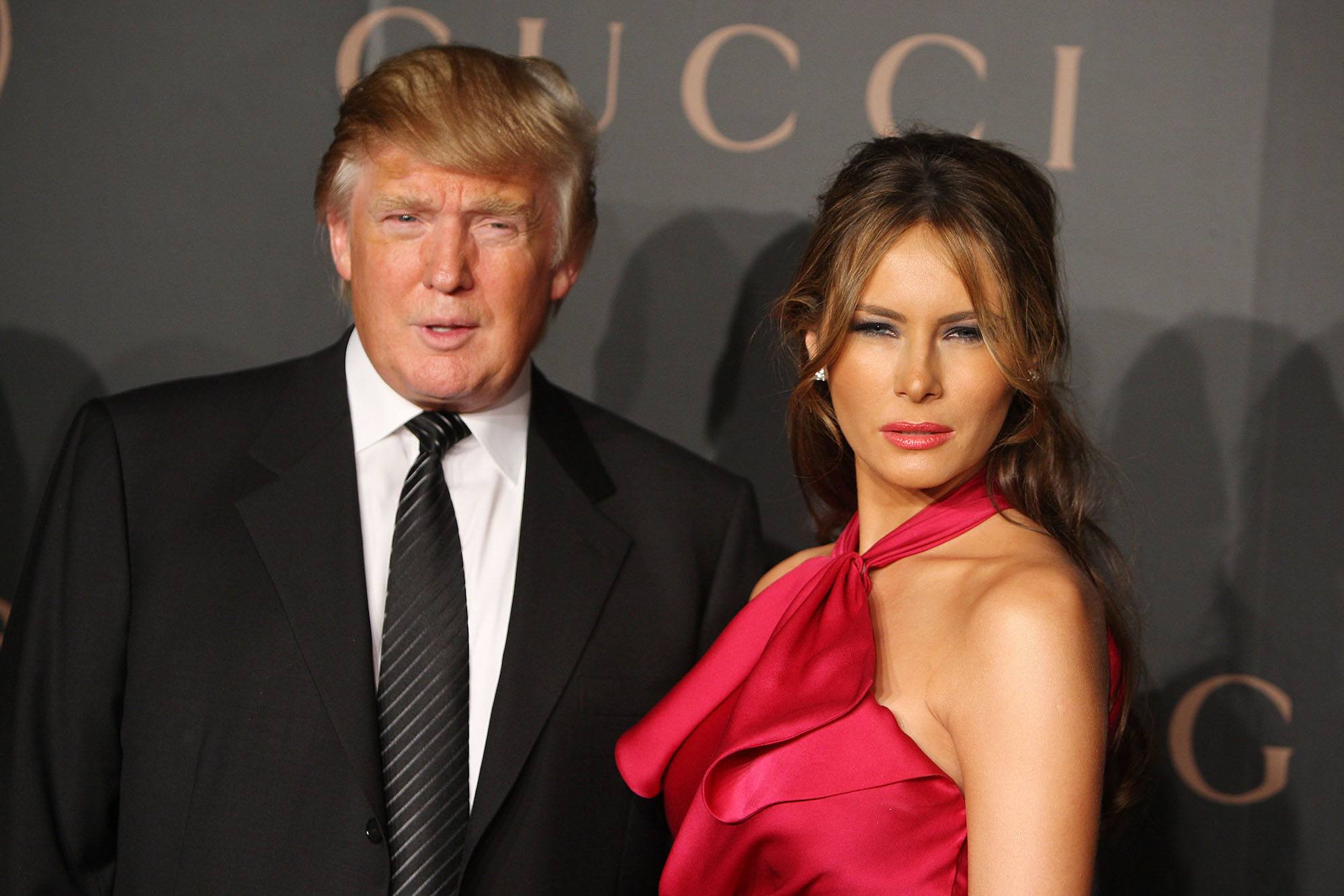 Donald Trump and Melania Trump attend a reception to benefit UNICEF in 2008