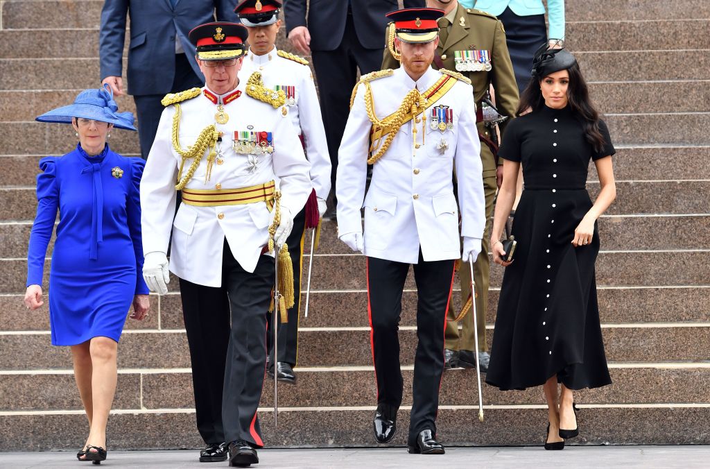 Meghan Markle, Prince Harry, David Hurley, and Linda Hurley