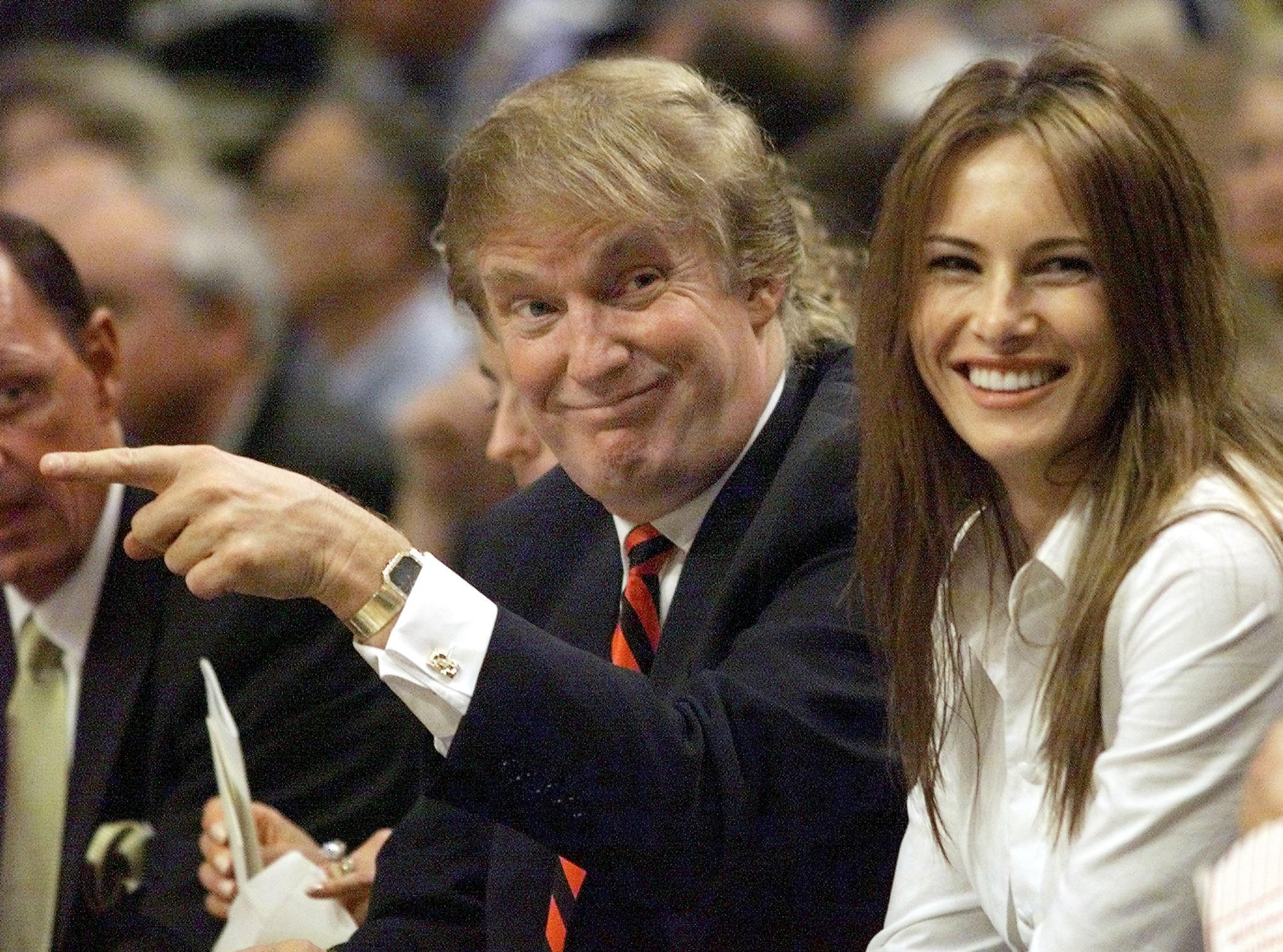 Donald Trump at a New York Knicks game