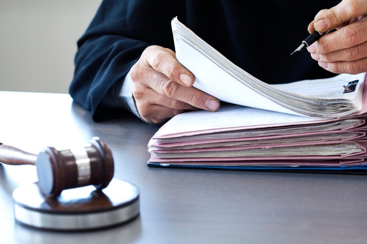 Judge with gavel on the table