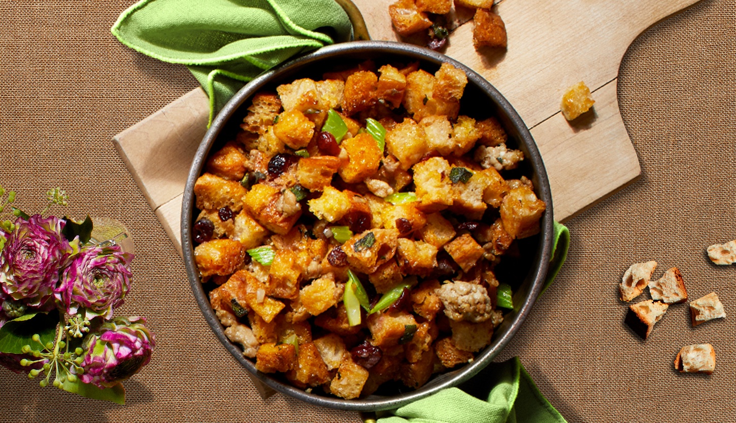HelloFresh cranberry and sausage stuffing. HelloFresh cranberry and sausage stuffing.