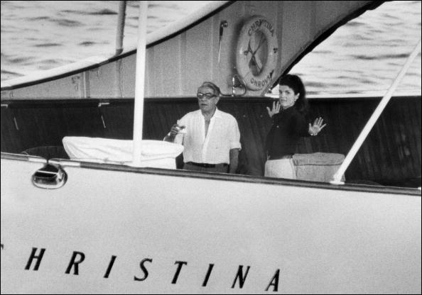 Aristote Onassis and his wife Jacqueline Onassis-Kennedy leave Las Palmas in route to La Martinique on board of the yatch Christina, 18 March 1969.