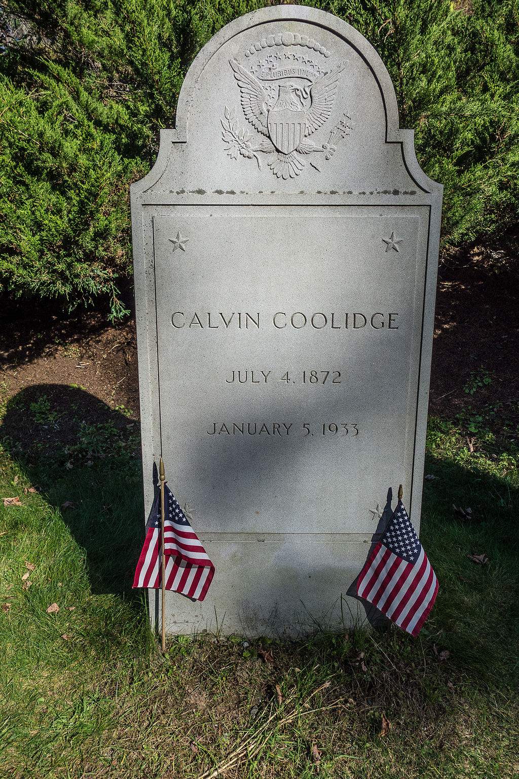 Calvin Coolidge grave in Vermont, presidential burials