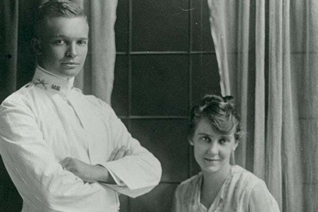 Dwight and Mamie Eisenhower on their wedding day in 1916