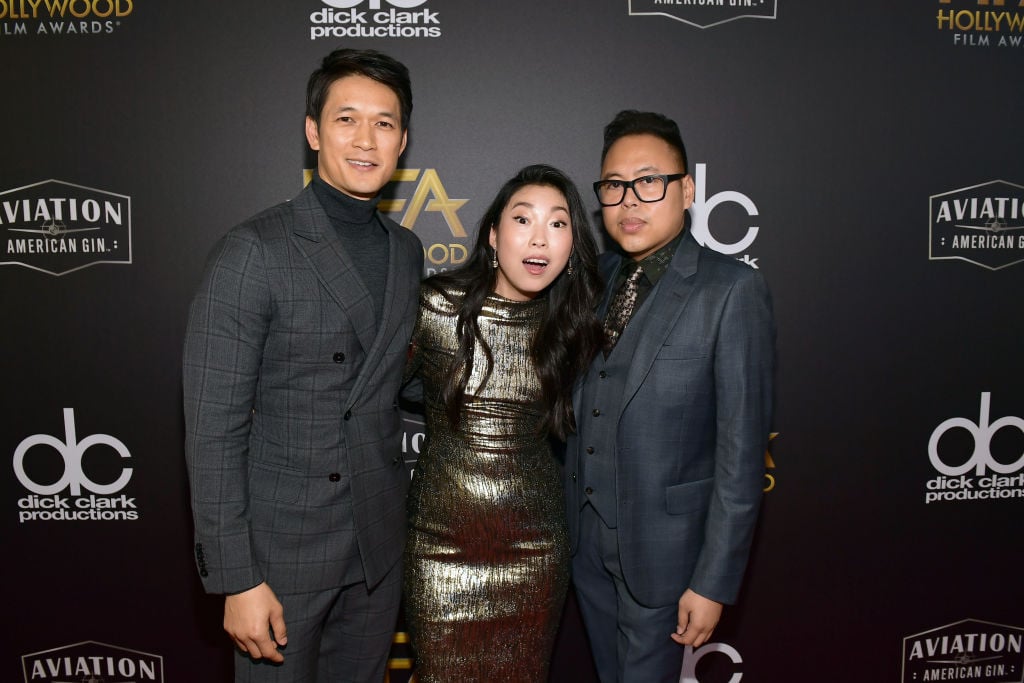 Harry Shum Jr., Awkwafina and Nico Santos Harry Shum Jr., Awkwafina and Nico Santos attend the 22nd Annual Hollywood Film Awards at The Beverly Hilton Hotel