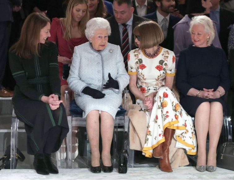 Caroline Rush, Queen Elizabeth II, Anna Wintour , and Angela Kelly