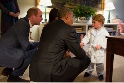 Prince George, Prince William, and Barack Obama