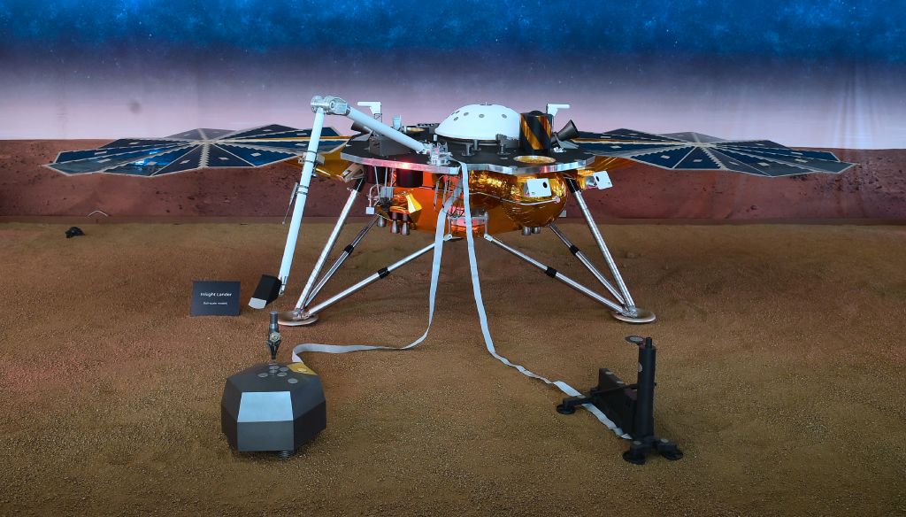 A replica of the probe used in NASA's Mars InSight landing in 2018.