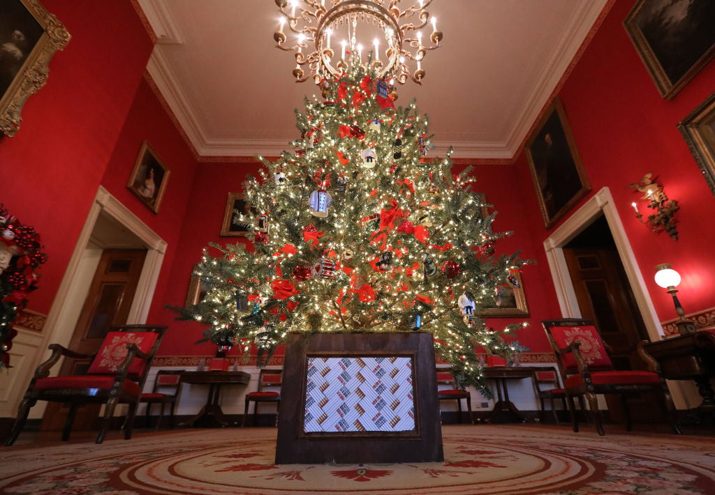 First lady Melania Trump's 'Be Best' initiative, the Red Room is decorated to 'celebrate children through the décor