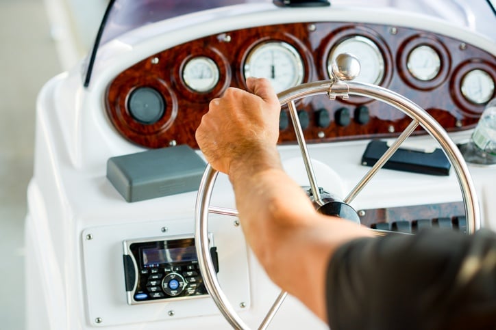 Captain at the wheel Captain at the wheel