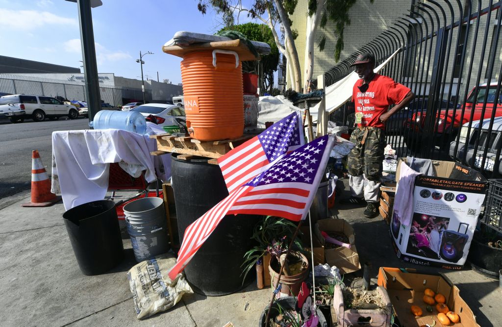 A homeless American veteran