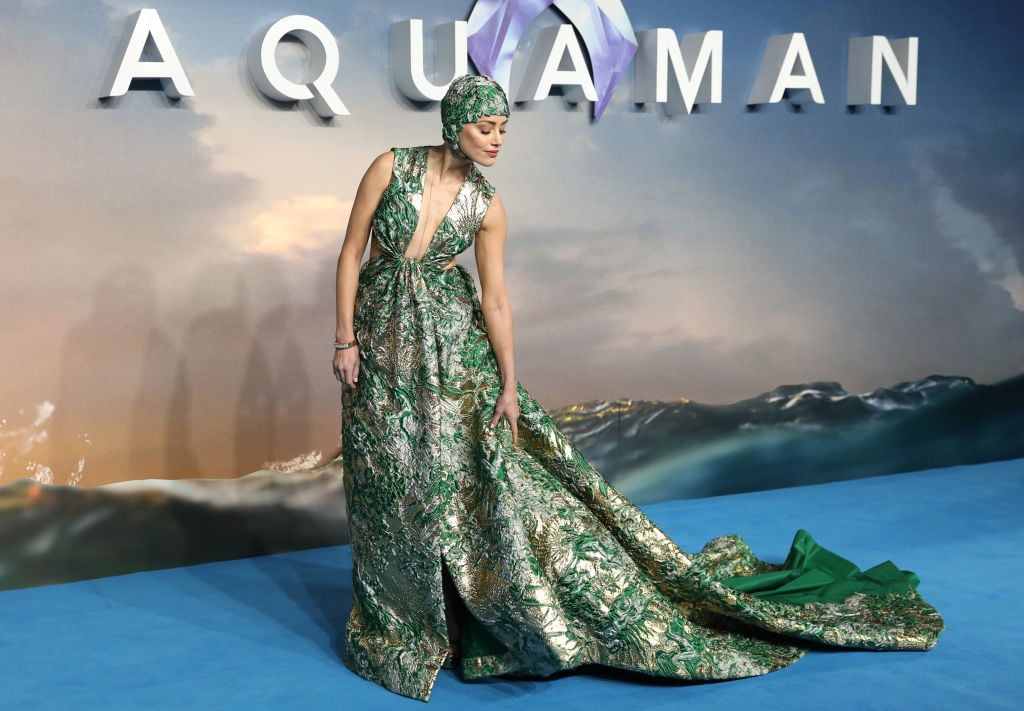 Amber Heard Amber Heard attends the "Aquaman" world premiere at Cineworld Leicester Square on November 26, 2018 in London, England.