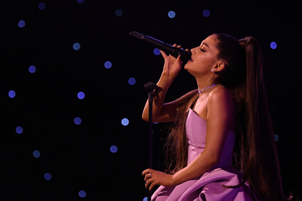 Ariana Grande Ariana Grande preforms at Billboard Women In Music 2018 on December 6, 2018 in New York City.