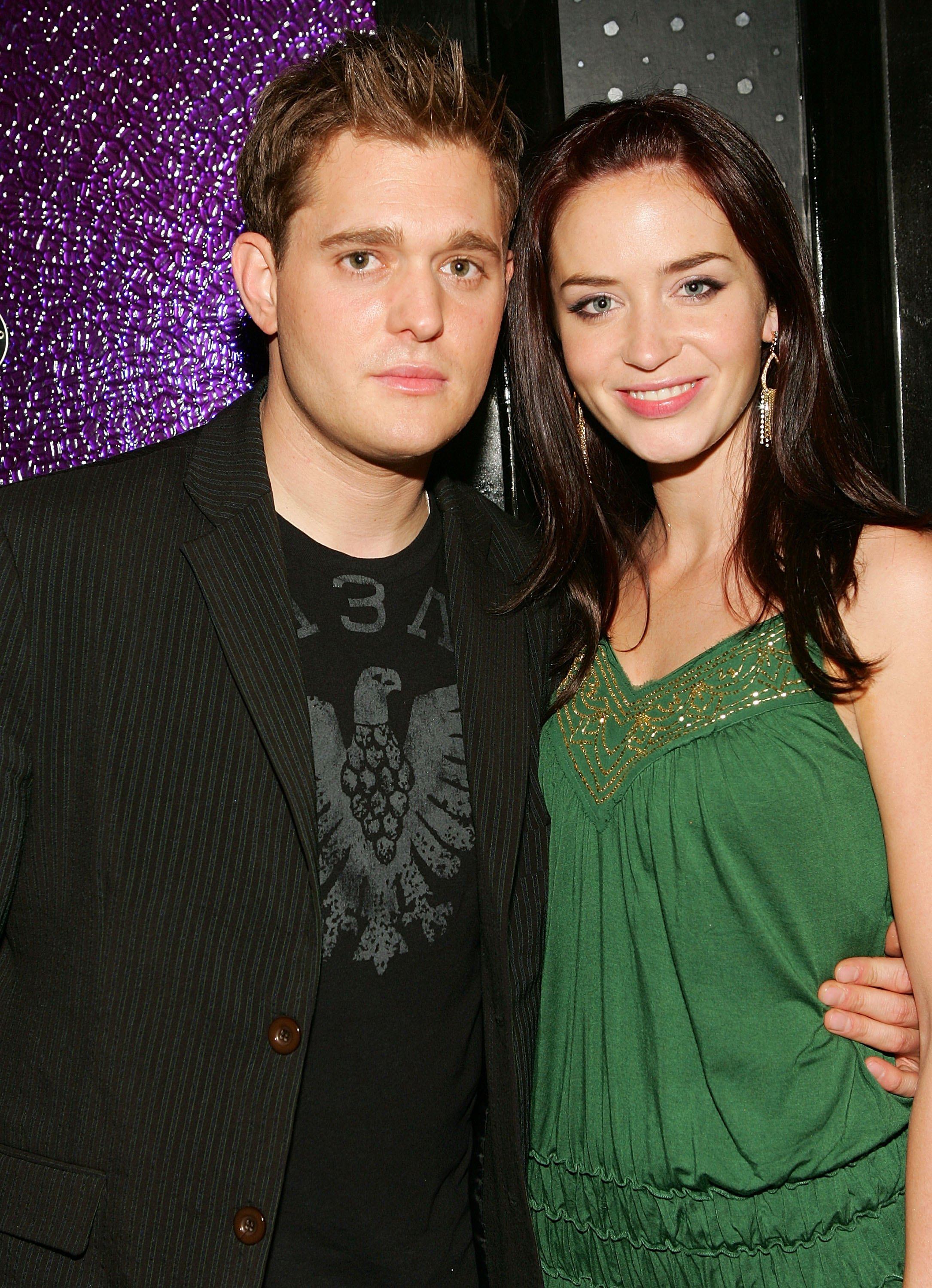 Singer Michael Buble and actress Emily Blunt attend "The Devil Wears Prada" premiere after party at 230 Fifth June 19, 2006 in New York City. 