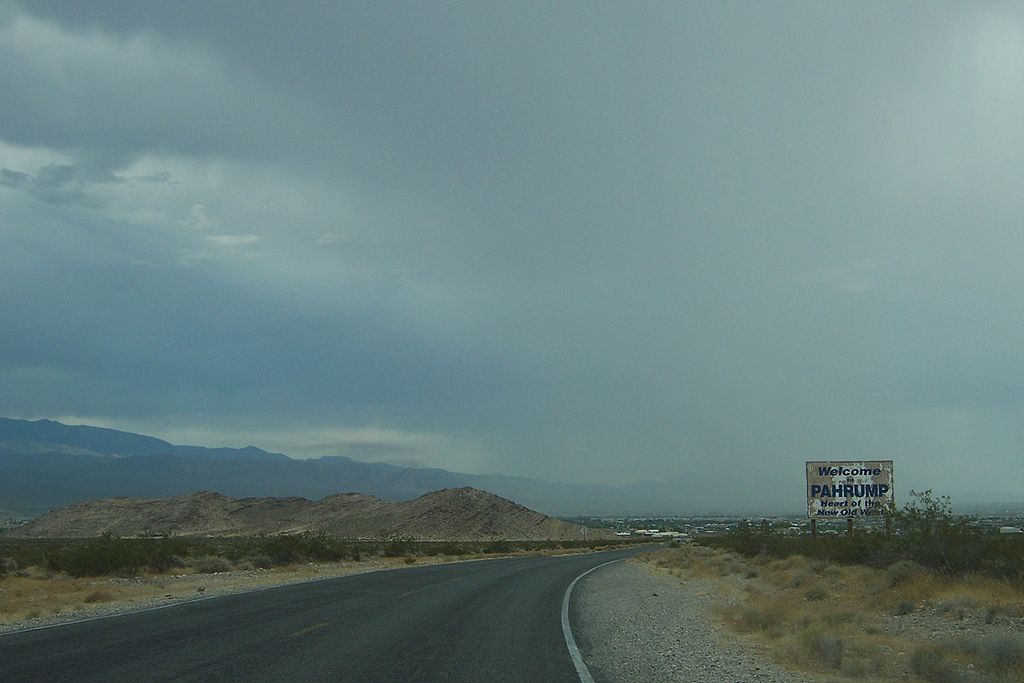 Pahrump, Nevada, welcome sign.