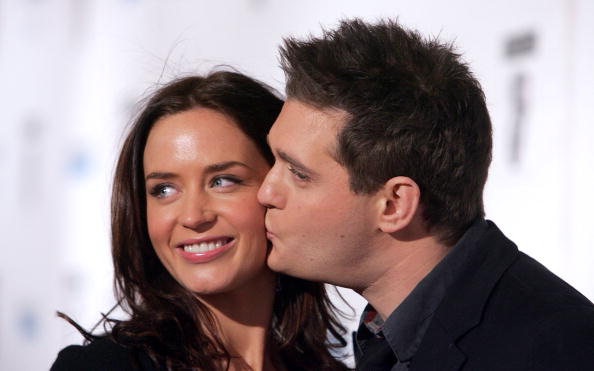 Emily Blunt and musician Michael Buble arrive at the BAFTA/LA's Awards season tea party held at the Four Seasons Hotel on January 14, 2007 in Beverly Hills, California. 
