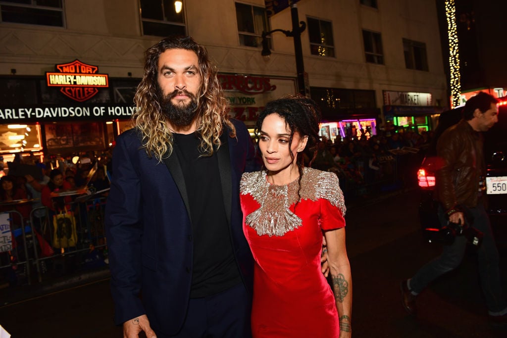 Jason Momoa and Lisa Bonet attend the premiere of Warner Bros. Pictures' "Justice League" at Dolby Theatre on November 13, 2017 in Hollywood, California. 