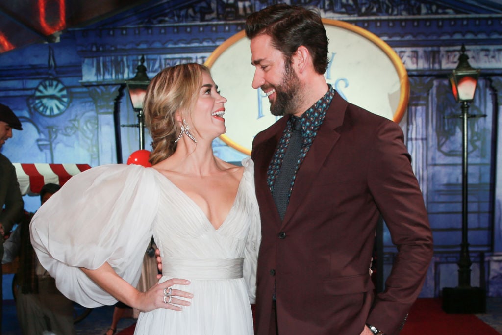Emily Blunt and John Krasinski Emily Blunt (L) and John Krasinski attend the Premiere Of Disney's 'Mary Poppins Returns' at El Capitan Theatre on November 29, 2018 in Los Angeles, California.
