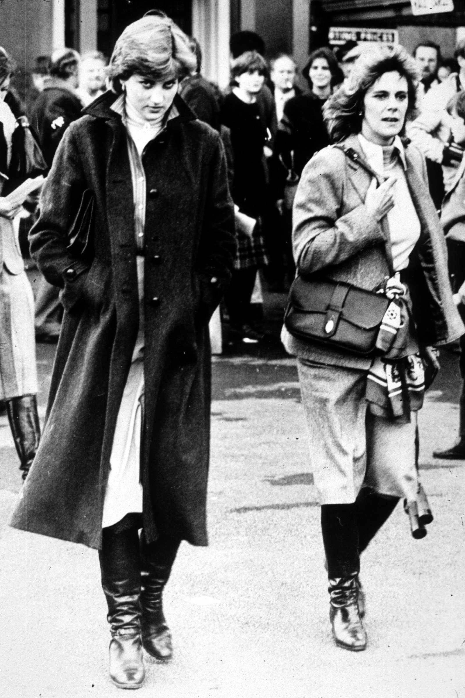 Lady Diana Spencer (later Princess Diana) and Camilla Parker Bowles at Ludlow Races together