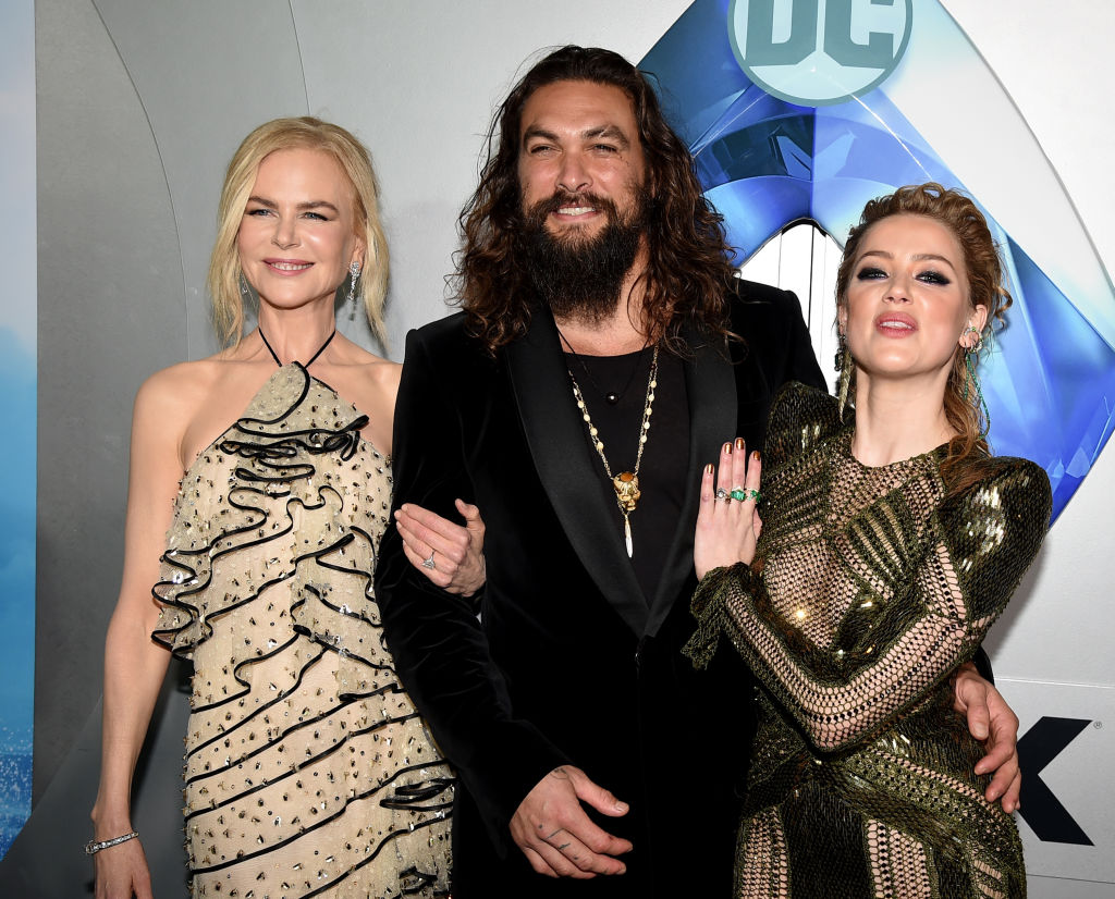 Nicole Kidman, Jason Momoa, and Amber Heard (L-R) Nicole Kidman, Jason Momoa and Amber Heard arrive at the premiere of Warner Bros. Pictures' "Aquaman" at the Chinese Theatre on December 12, 2018 in Los Angeles, California.