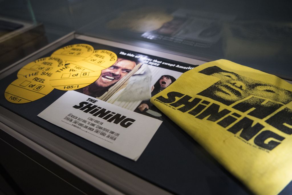 The Shining Promotional objects for the film 'The Shining' from the collection 'Cinema Stanley Kubrick' are displayed at the Aste Bolaffi auction house in Turin on March 23, 2018. The collection, containing memorabilia of late US director Stanley Kubrick from the collection of his assistant Emilio D'Alessandro