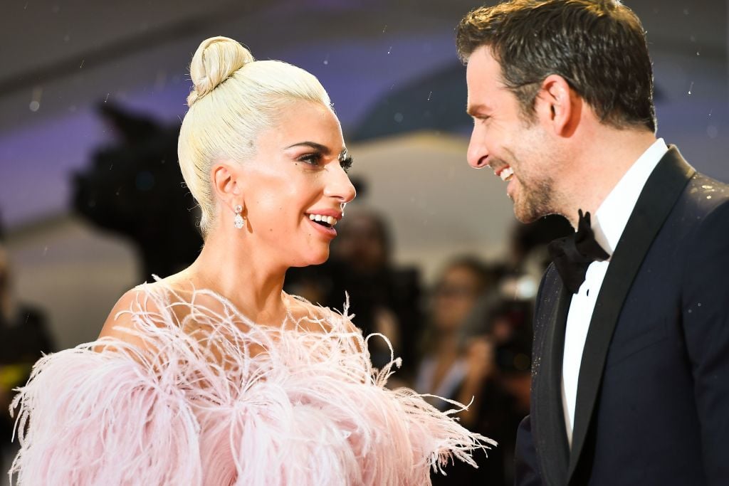 Lady Gaga and director and actor Bradley Cooper arrive for the premiere of the film "A Star is Born"