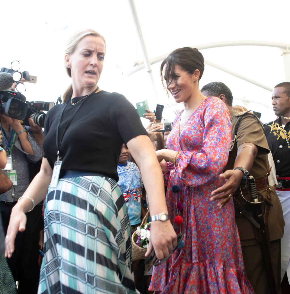 Meghan, Duchess of Sussex, visits a market in Suva, Fiji.