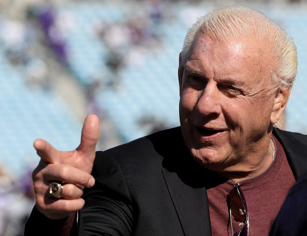 Ric Flair Former WWE champion Ric Flair before the game between the Minnesota Vikings and Jacksonville Jaguars at EverBank Field on December 11, 2016 in Jacksonville, Florida.