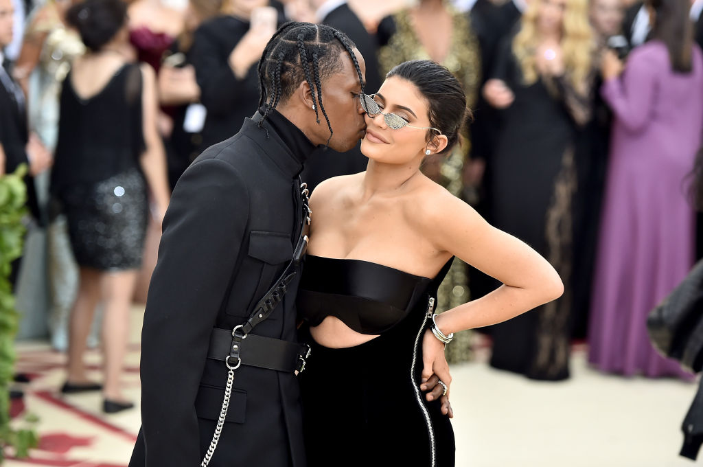 Travis Scott and Kylie Jenner attend the Heavenly Bodies: Fashion & The Catholic Imagination Costume Institute Gala at The Metropolitan Museum of Art on May 7, 2018 in New York City. 