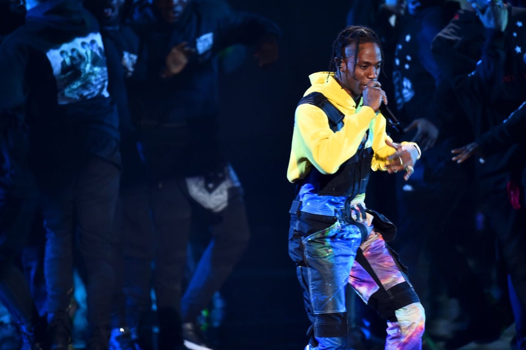  Travis Scott performs onstage during the 2018 MTV Video Music Awards at Radio City Music Hall on August 20, 2018 in New York City.