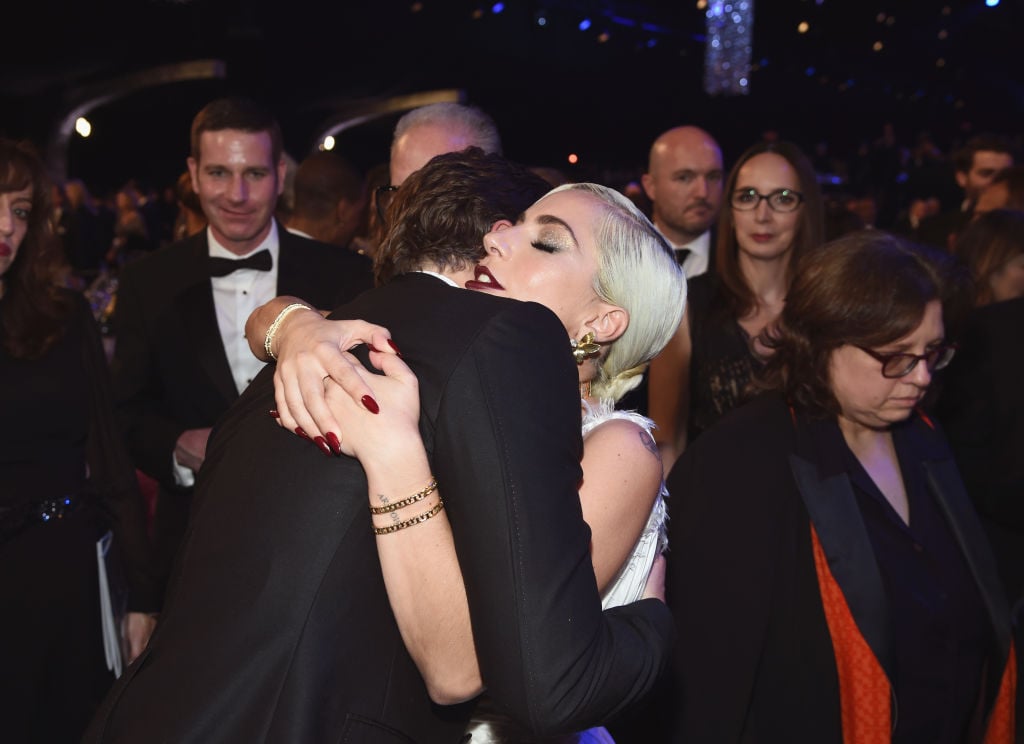 Bradley Cooper hugging Lady Gaga | Dimitrios Kambouris/Getty Images for Turner
