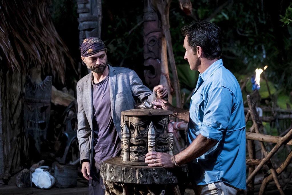 David Wright and Jeff Probst at Tribal Council