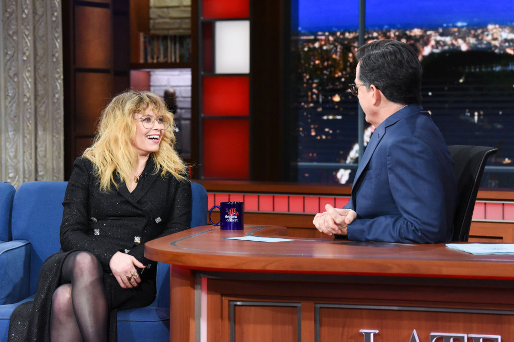 Stephen Colbert and Natasha Lyonne | Scott Kowalchyk/CBS via Getty Images