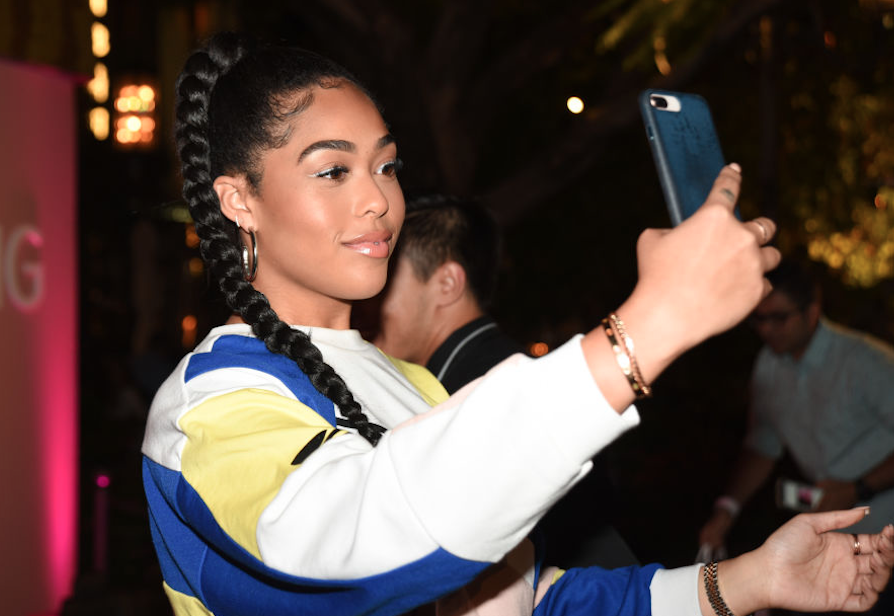 Jordyn Woods on phone