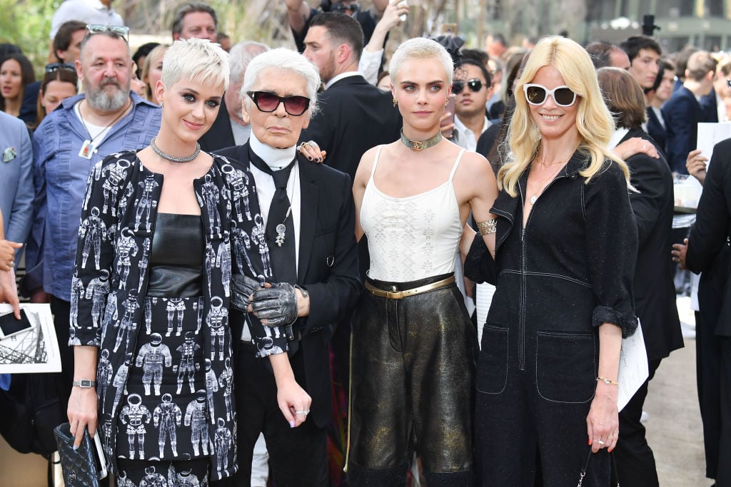 https://www.cheatsheet.com/wp-content/uploads/2019/02/Katy-Perry-Karl-Lagerfeld-Cara-Delevingne-and-Claudia-Schiffer.jpg