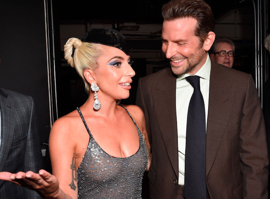 Lady Gaga and Bradley Cooper hanging out together