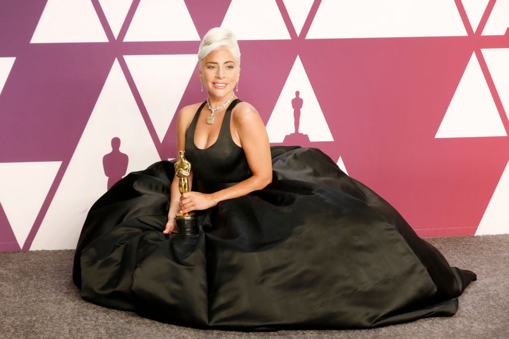 Lady Gaga poses with her Oscar | P. Lehman / Barcroft Images / Barcroft Media via Getty Images