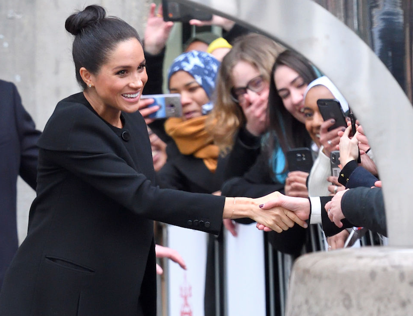 Meghan Markle greets the crowd