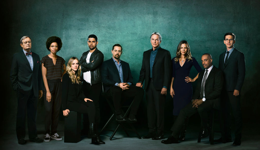 Maria Bello (third from right) and the rest of the NCIS Season 16 cast