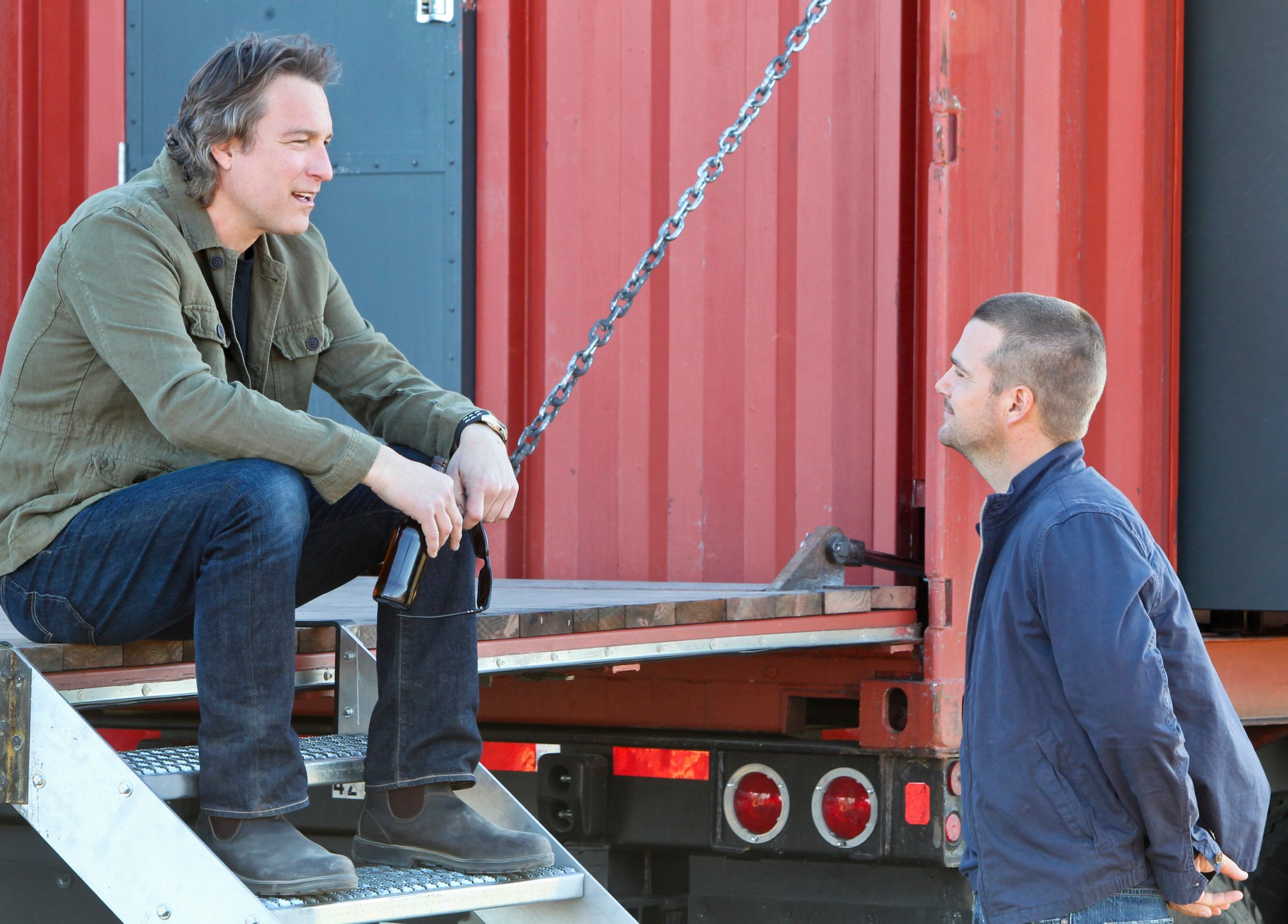 John Corbett, Chris O'Donnell filming NCIS: Los Angeles