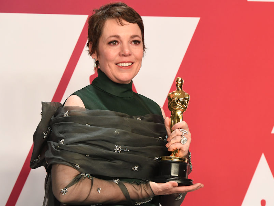 Olivia Colman winning an Oscar