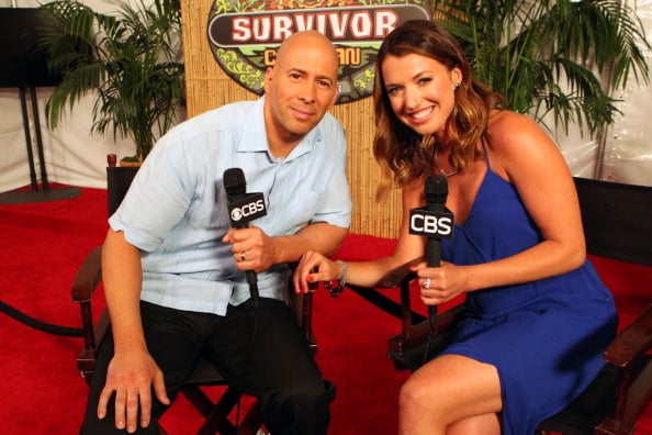 Tony Vlachos and Parvati Shallow on the red carpet during the Survivor live reunion show