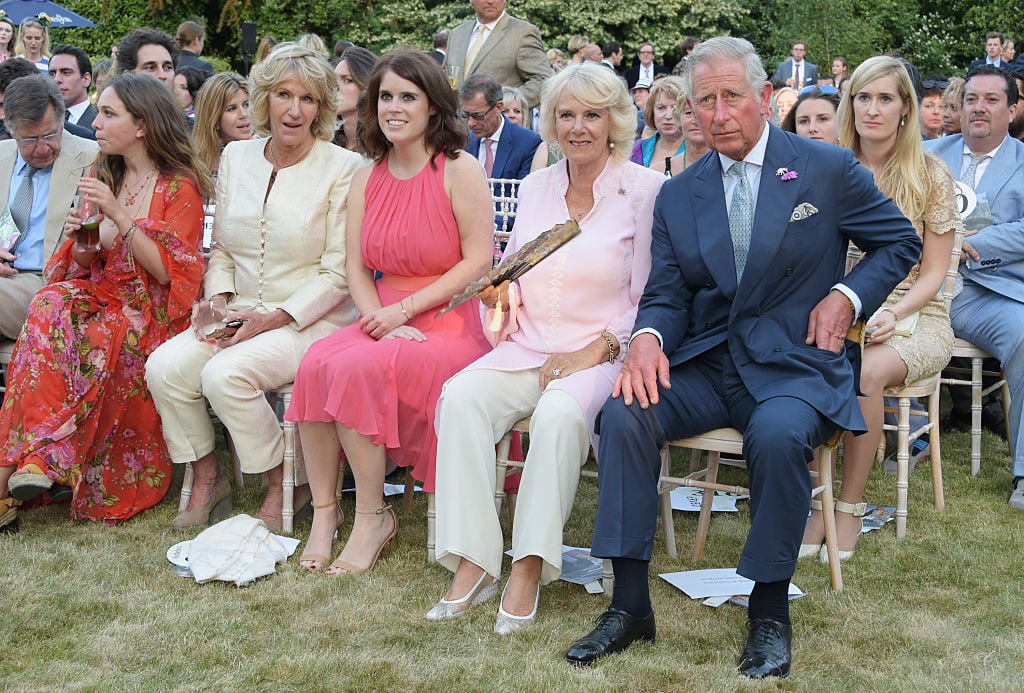 Ayesha Shand, Annabel Elliot, Princess Eugenie of York, Camilla, Duchess of Cornwall, and Prince Charles, Prince of Wale