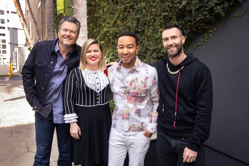 The Voice cast Blake Shelton, Kelly Clarkson, John Legend, Adam Levine