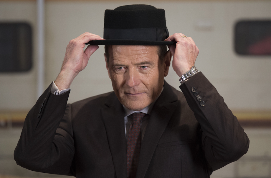 Walter White from Breaking Bad putting on his hat